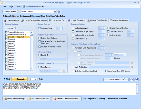 Screenshot for CryptoLicensing For ActiveX 2012