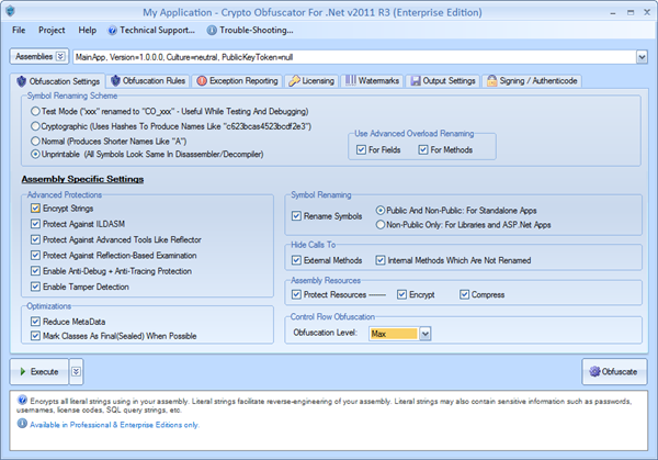 Click to view Crypto Obfuscator For .Net 2011 R3 screenshot
